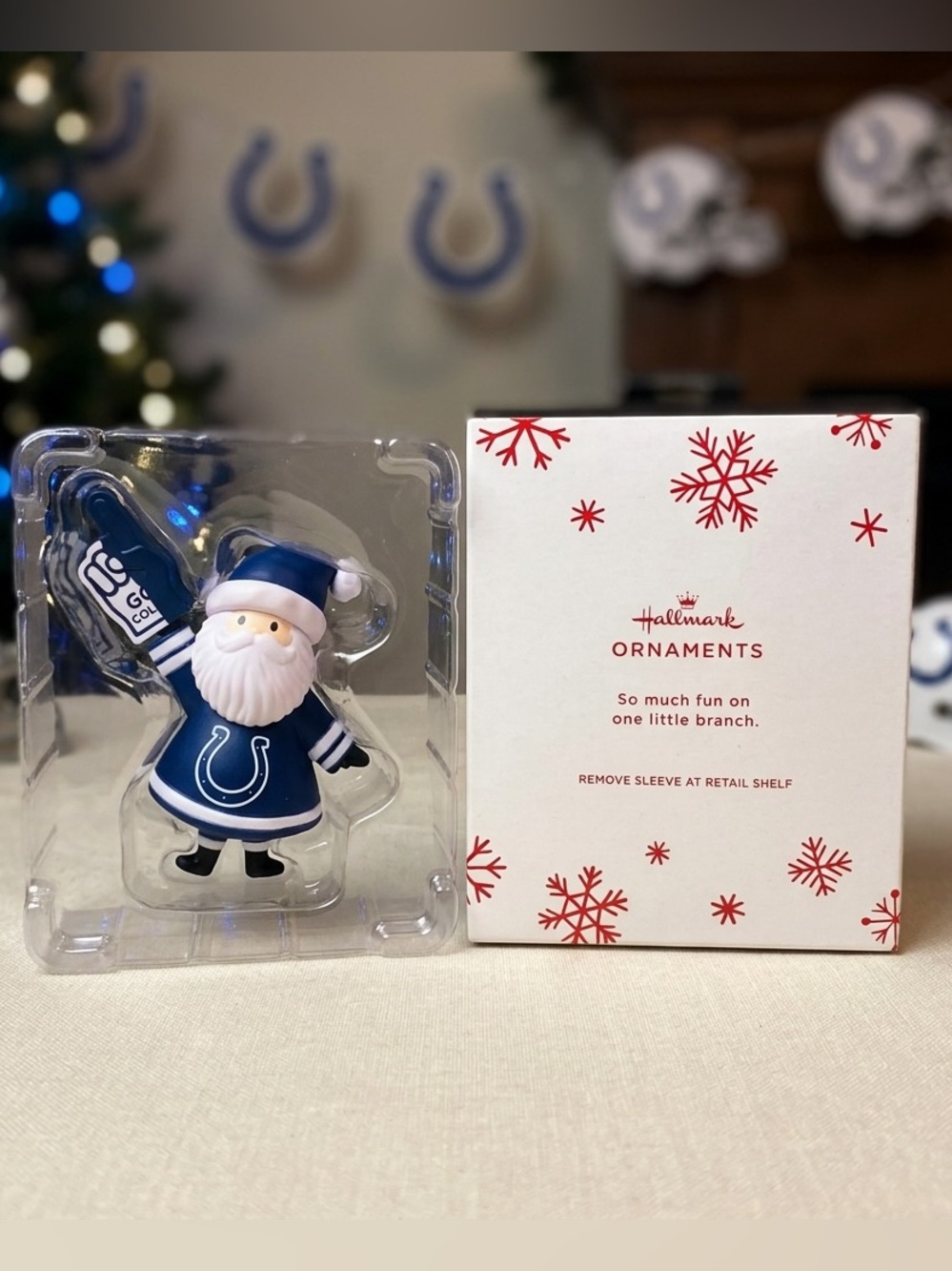 Santa Ornament Indianapolis Colts 2025 NFL Fan Christmas NIB